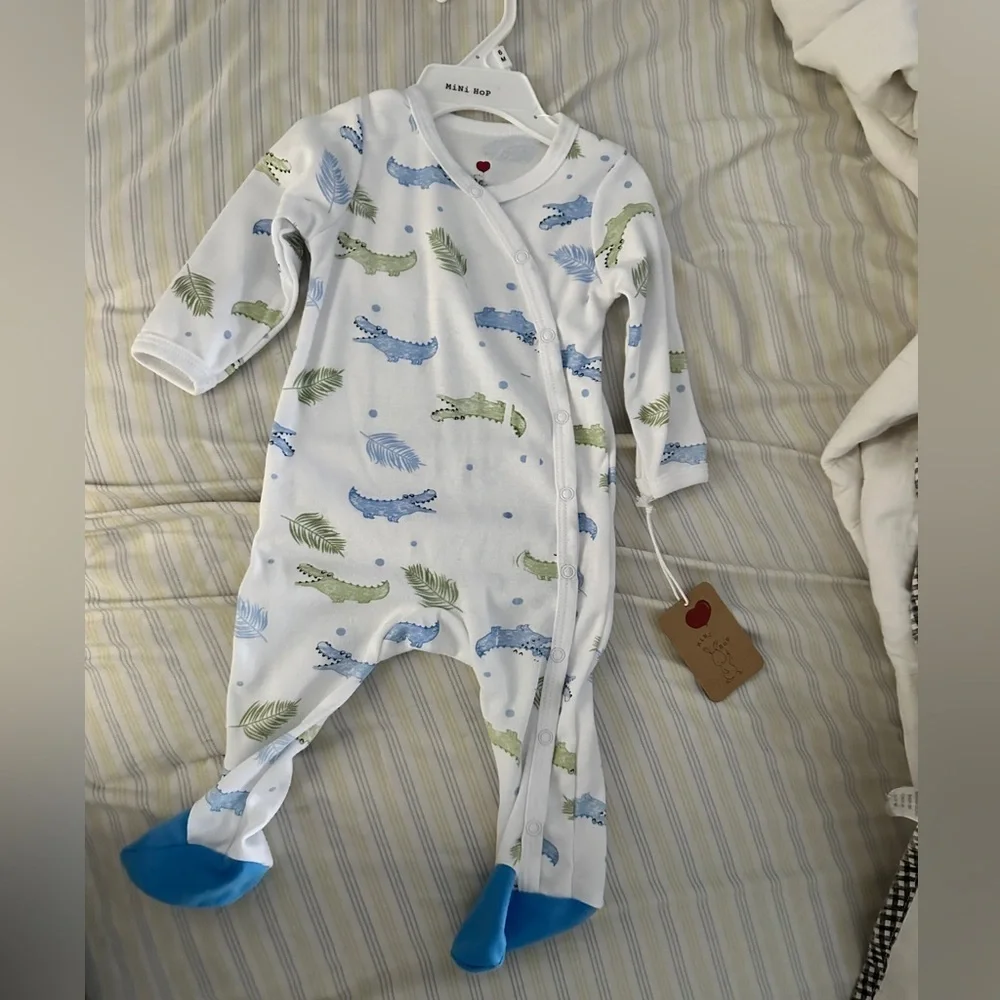 Blue and Green Animal Print Kids One Piece